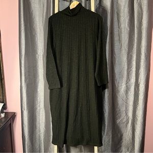 Torrid Super Soft Plush Olive Green Mock Neck Bodycon Midi Knit Sweater Dress 2
